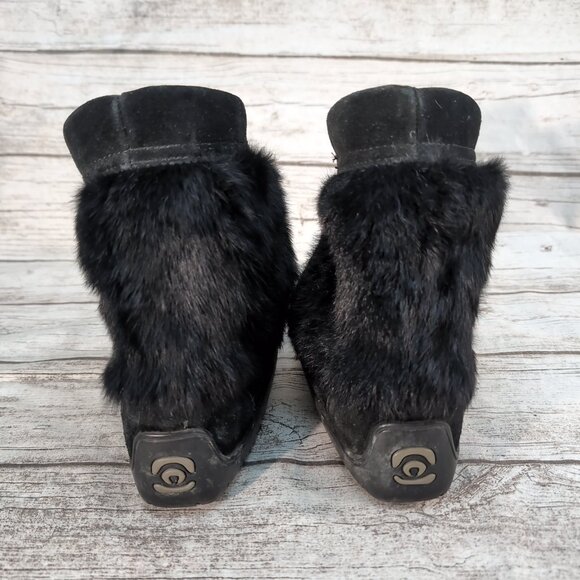 Manitobah Mukluks Waterproof Black Fur Suede Winter Boots – Women’s Size 7 - Picture 4 of 10